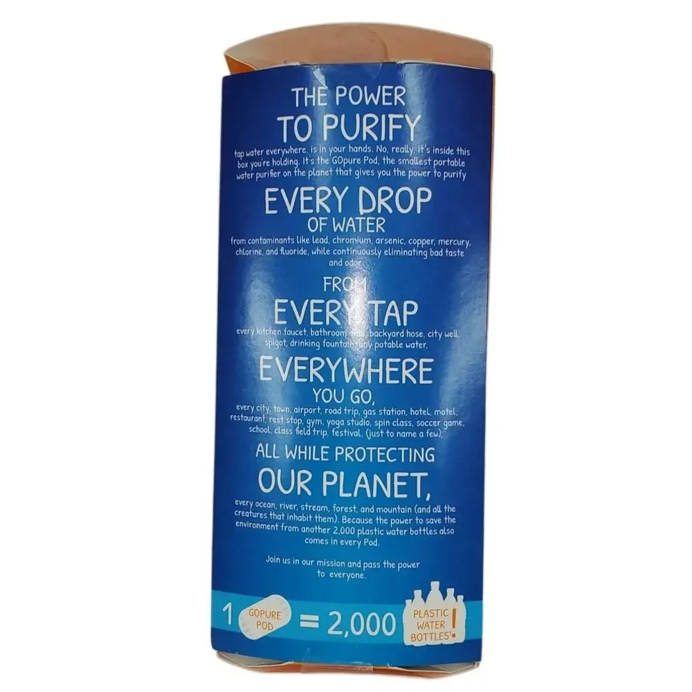 GoPure Power to Purify Water Filter Tablet Portable Purifier 1 Pod New - Picture 2 of 4